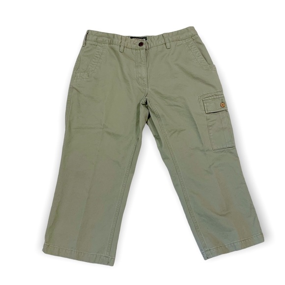 Mountain Khakis Pants - Mountain Khakis Cargo Cotton Capri Pants Willow Green Outdoor Hiking Women 12